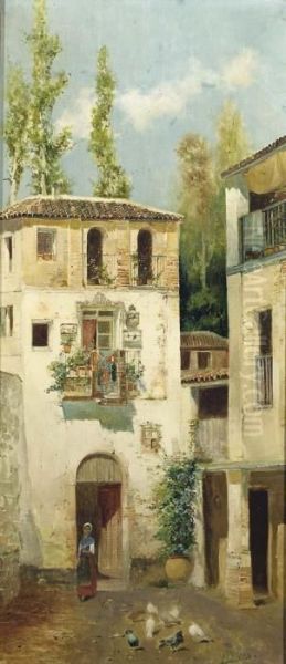 Sevilla - By The Spanish House Oil Painting by Jose Maria Jardines