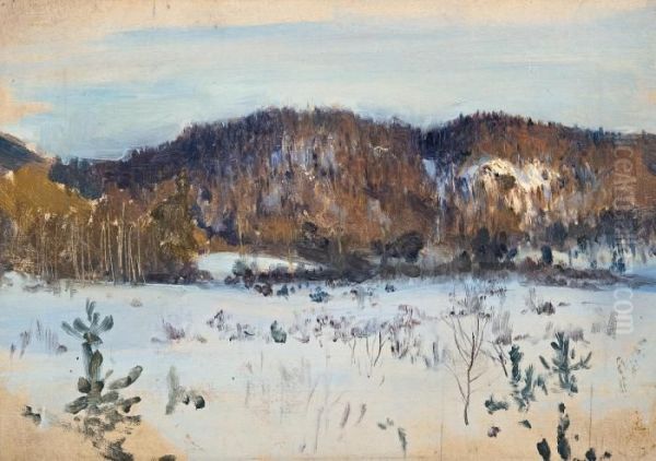 Winter Landscape Oil Painting by Eero Jarnefelt