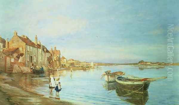 All on a Summers Day, at Bosham, Sussex, 1888 Oil Painting by Charles William Wyllie