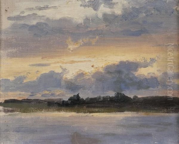 Sunset Oil Painting by Eero Jarnefelt