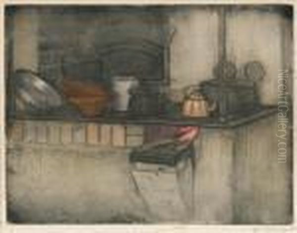 Theold Stove Oil Painting by Eero Jarnefelt