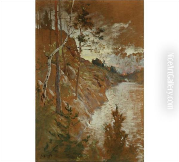 Sign. 1888, 85x59 Oil Painting by Eero Jarnefelt