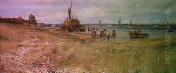 Coastal Scene Oil Painting by Charles William Wyllie