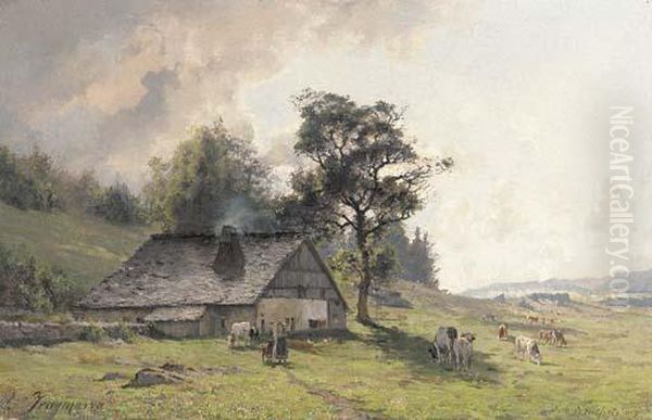 The Farmstead Oil Painting by Edouard Jeanmaire