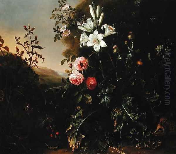 Still Life, c.1670 Oil Painting by Mathias Withoos