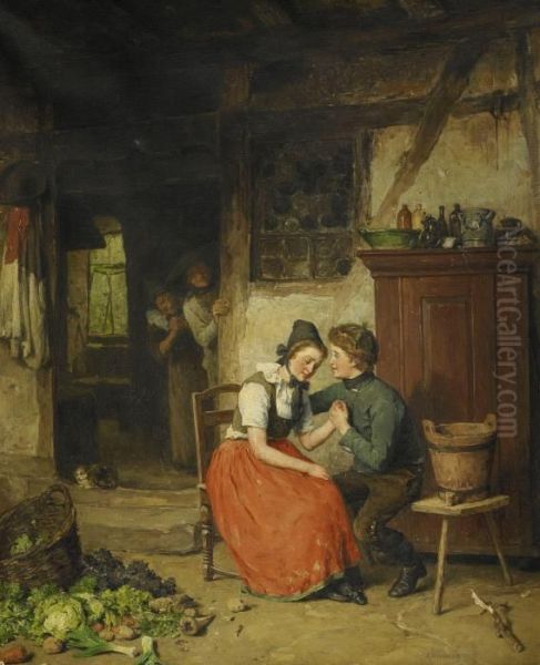 Frieriet Oil Painting by August Jernberg