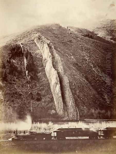 The Devils Slide, Union Pacific Railroad, Utah, 1880 Oil Painting by Carleton Emmons Watkins