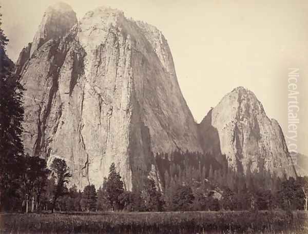 Cathedral Rock, Yosemite National Park, USA, 1861-75 Oil Painting by Carleton Emmons Watkins