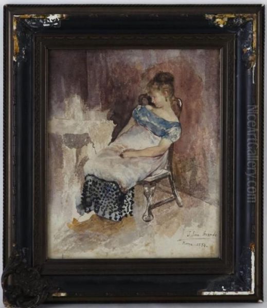 Femme Assise Sur Une Chaise Oil Painting by Jose Jimenez y Aranda