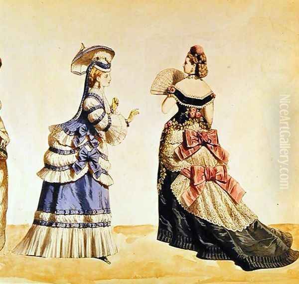 Fashion designs for women from the 1860's Oil Painting by Charles Frederick Worth