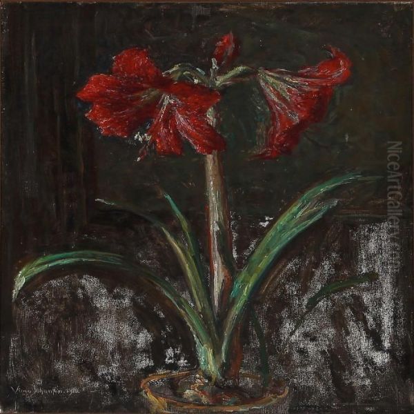 An Amaryllis Oil Painting by Viggo Johansen