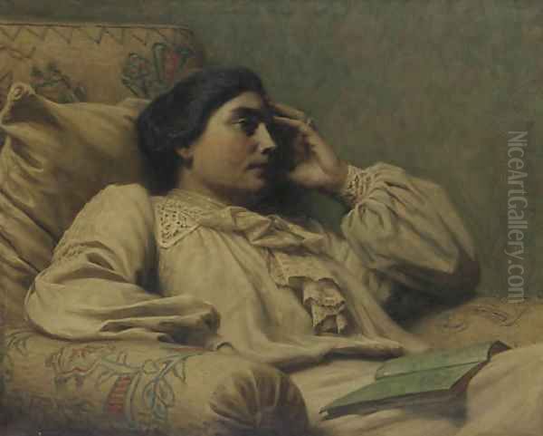 Portrait of the artist's wife Oil Painting by Arthur Wasse