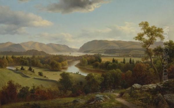 View From New Windsor, Hudson River Oil Painting by David Johnson