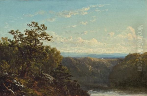 A View Near The Hudson Oil Painting by David Johnson