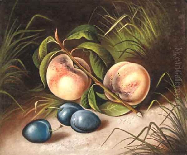 Peaches and Plums Oil Painting by Susan C. Waters