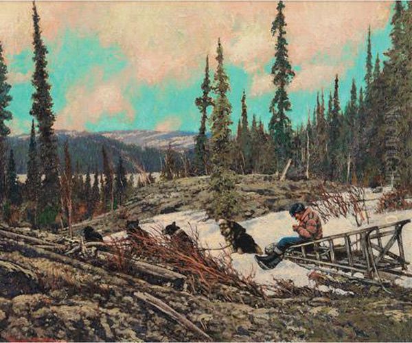 June On Great Bear Oil Painting by Franz Hans Johnston