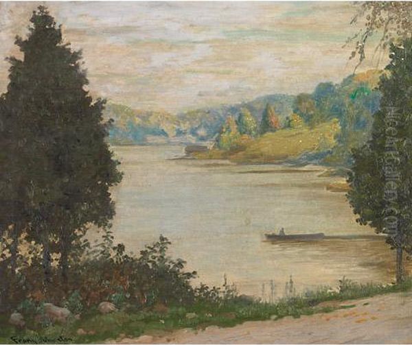 The Quiet Bay, Penetanguishene Oil Painting by Franz Hans Johnston