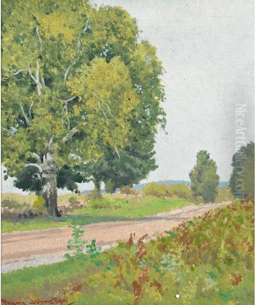 September Side Road Oil Painting by Franz Hans Johnston