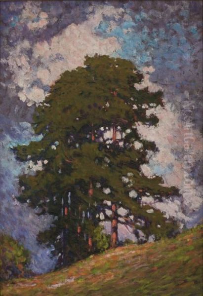 Hillside Trees Oil Painting by Franz Hans Johnston