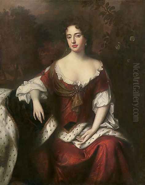 Portrait of Anne, Queen of Great Britain and Ireland (1665-1714), daughter of James II Oil Painting by William Wissing or Wissmig