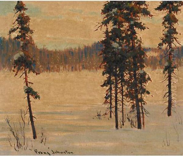 Onoman Lake, Northern Ont. Oil Painting by Franz Hans Johnston