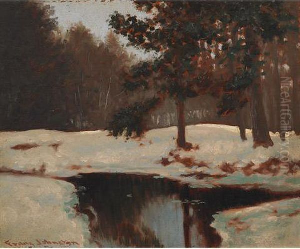 The Still Pool Oil Painting by Franz Hans Johnston