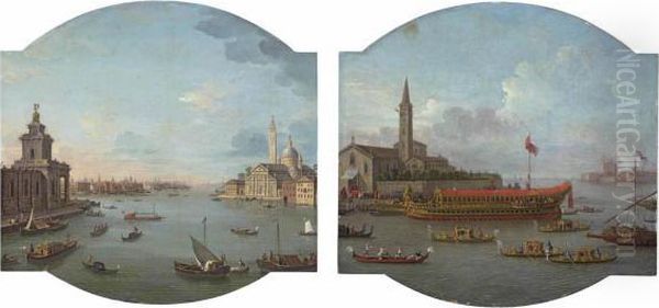 A View Of San Giorgio Maggiore, Venice Oil Painting by Antonio Joli