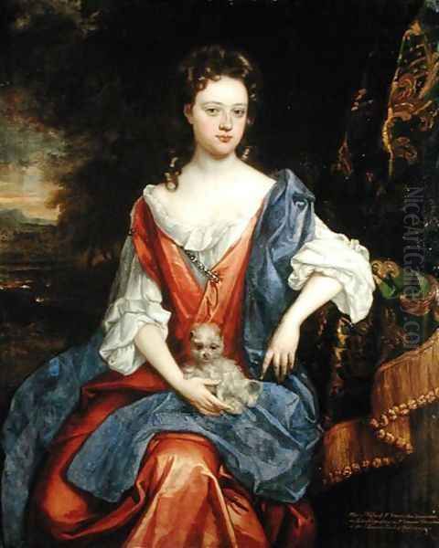 Portrait of Mary, Lady Barrington Bourchier Oil Painting by William Wissing or Wissmig