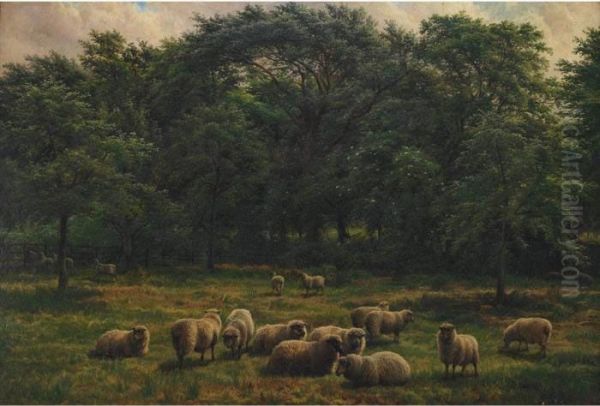 In The Paddock Oil Painting by Charles Jones