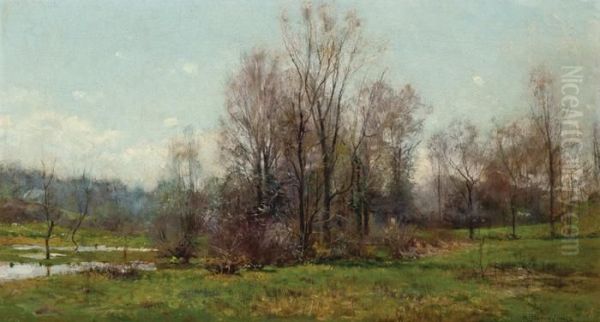 Marsh And Meadows Oil Painting by Hugh Bolton Jones