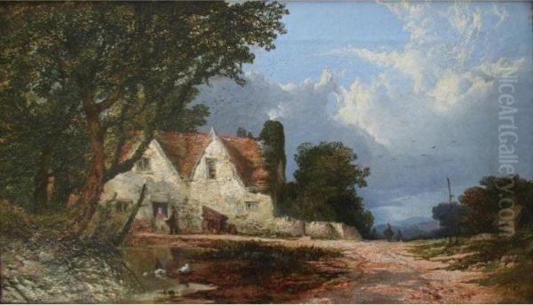 The Old Country Home Oil Painting by William E. Jones