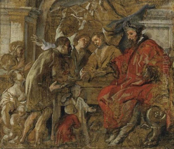 Saint Ives Receiving Supplicants Oil Painting by Jacob Jordaens