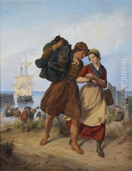 The Fisherman Returns Oil Painting by Rudolf Jordan