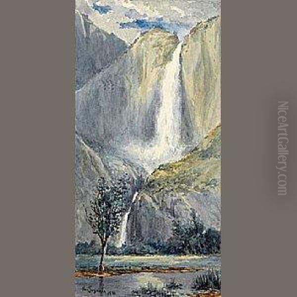 Yosemite Falls Oil Painting by Christian A. Jorgensen