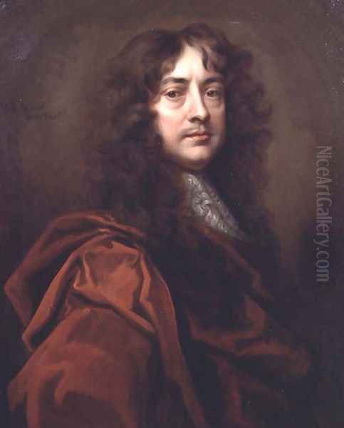 Portrait of Sir Peter Lely (1618-80) Oil Painting by William Wissing or Wissmig