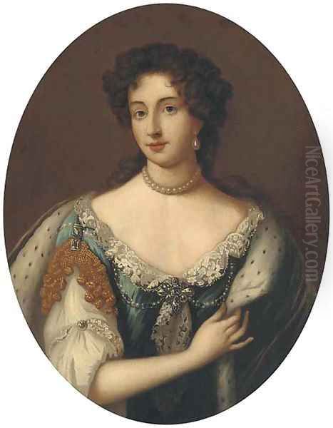 Portrait of Queen Mary II as Princess Mary, bust-length Oil Painting by William Wissing or Wissmig