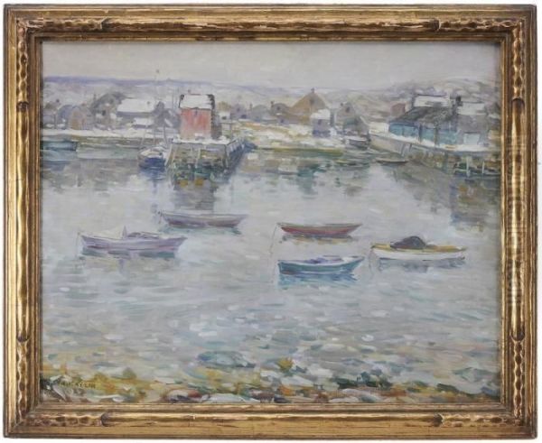 Rockport In Winter Oil Painting by Charles Salis Kaelin