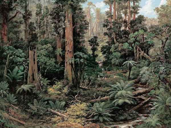 In the Sassafras Valley, Victoria, 1875 Oil Painting by Isaac Whitehead