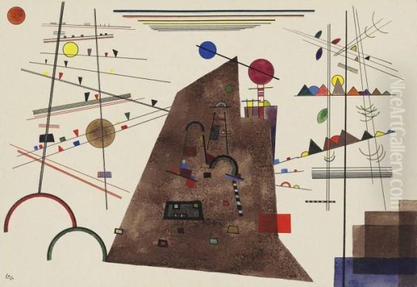 Schweres Zwischen Leichtem Oil Painting by Wassily Kandinsky