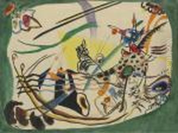 Entwurf Zu 'gruner Rand' Oil Painting by Wassily Kandinsky