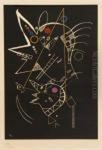 Black Abstraction Oil Painting by Wassily Kandinsky