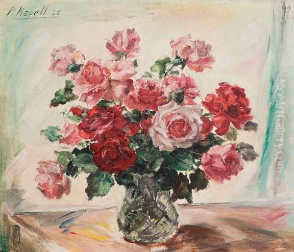 Bouquet Of Roses Oil Painting by Paul Kapell