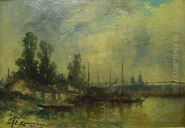 Vue De Rouen Oil Painting by Jean-Etienne Karnec