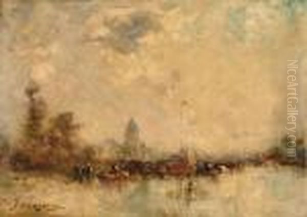 Bord De Riviere Oil Painting by Jean-Etienne Karnec