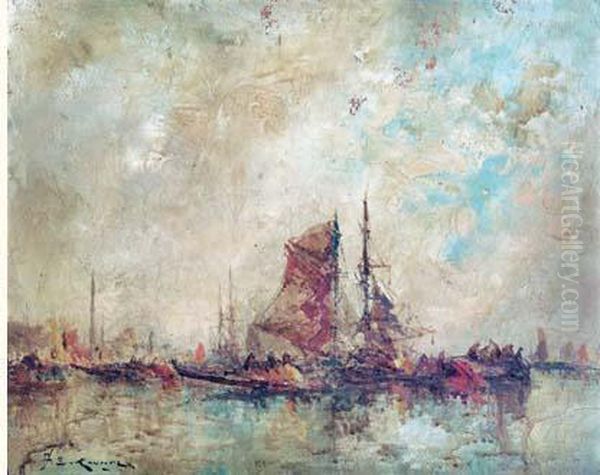 Marine Oil Painting by Jean-Etienne Karnec