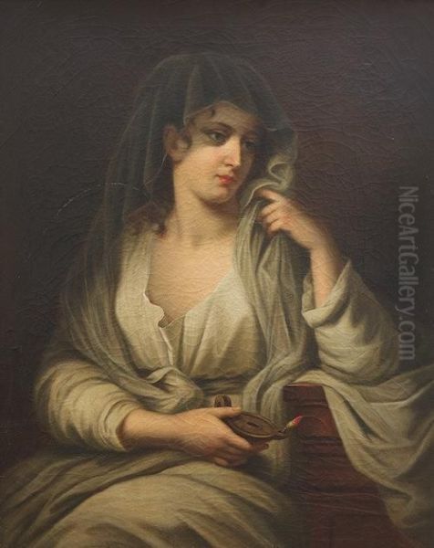 Vestigal Virgin Oil Painting by Angelica Kauffmann