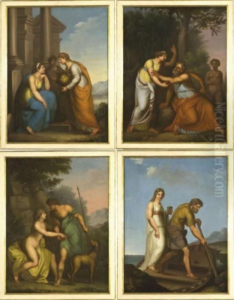 Quattro Scene Mitologiche Oil Painting by Angelica Kauffmann