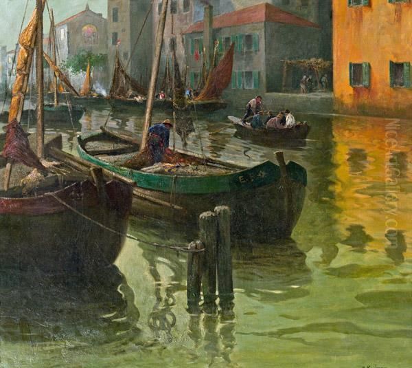 Murano Venezia Oil Painting by Adolf Kaufmann