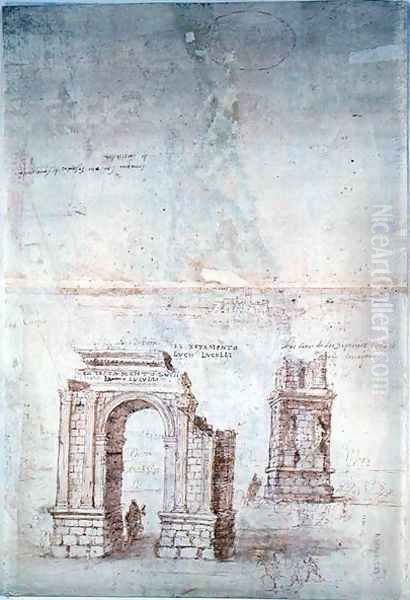 Sketches of Roman Ruins at Tarragona Oil Painting by Anthonis van den Wyngaerde