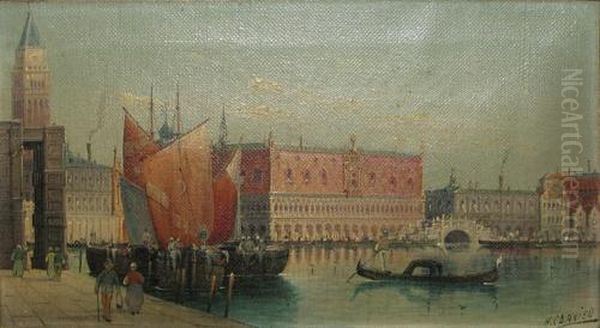 Venetia - Piata San Marco Oil Painting by Karl Kaufmann